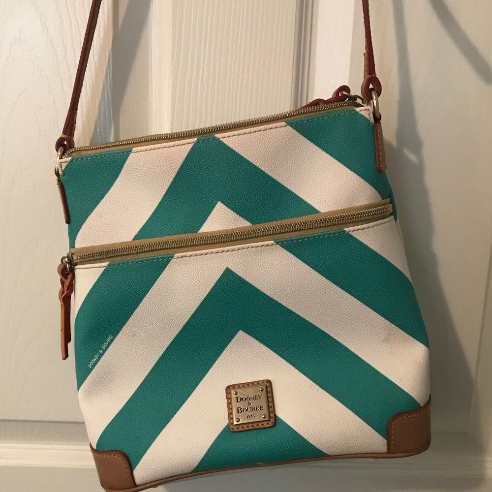 Dooney & Bourke Chevron Crossbody Bag in Teal